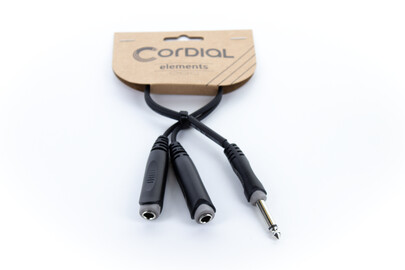 Cordial Câble audio double jack mono droit / coudé 6 m